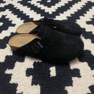 Birkenstock Boston Clog Black Womens Size 38